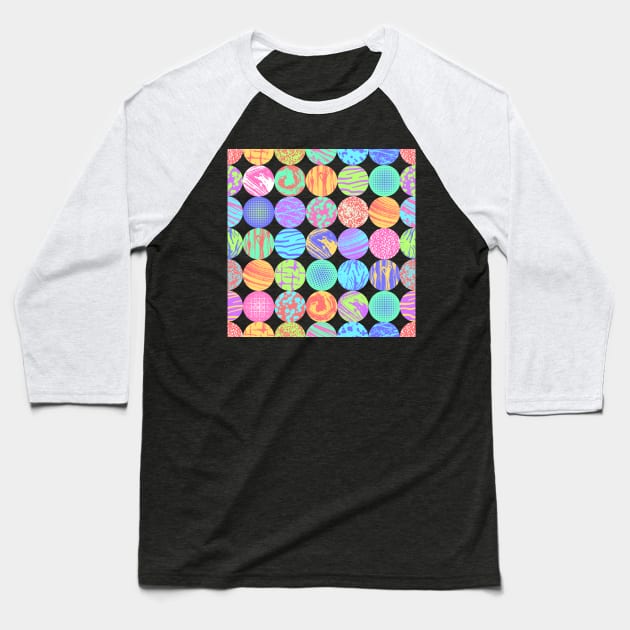 Watercolor brush strokes in geometric circles Baseball T-Shirt by ilhnklv